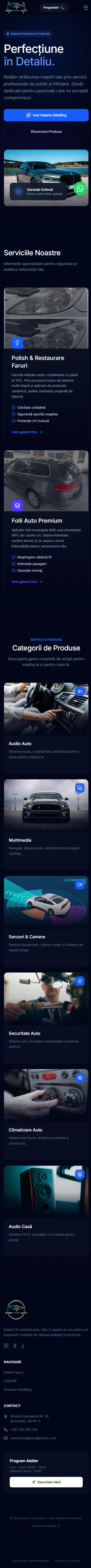Website Audio Tuning Auto — versiune mobil
