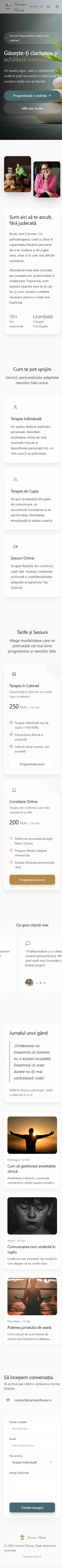 Website Carmen Florea — versiune mobil