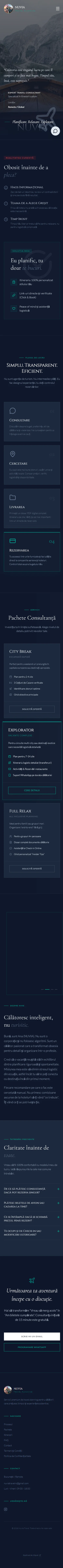 Website Nuvia Travel — versiune mobil